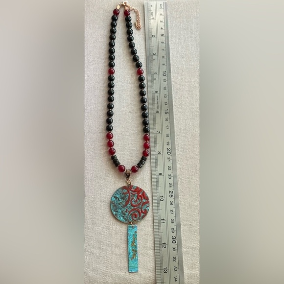 26 inch Jade, Copper and Onyx bead necklace NWOT - Picture 10 of 15